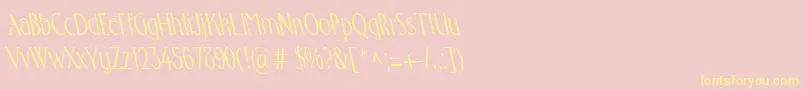 Fonte FostercondensedbsRegular – fontes amarelas em um fundo rosa