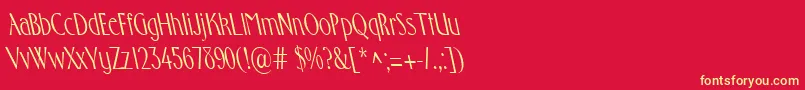 FostercondensedbsRegular Font – Yellow Fonts on Red Background