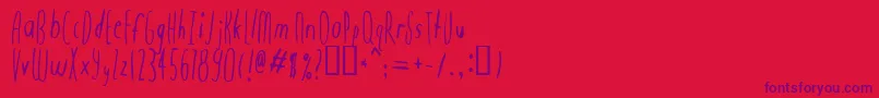 Mondo Font – Purple Fonts on Red Background