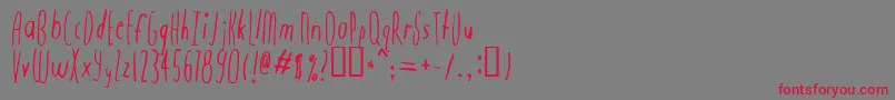 フォントMondo – 赤い文字の灰色の背景
