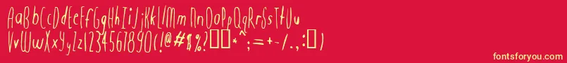 Mondo Font – Yellow Fonts on Red Background