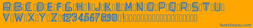 Pwbeardfont Font – Blue Fonts on Orange Background