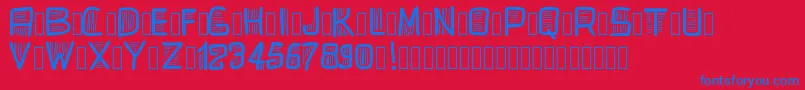 Pwbeardfont Font – Blue Fonts on Red Background