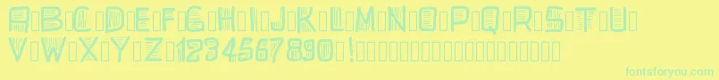 Pwbeardfont Font – Green Fonts on Yellow Background