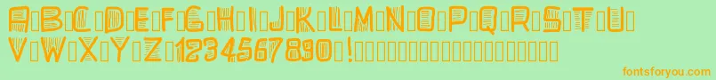 Pwbeardfont Font – Orange Fonts on Green Background