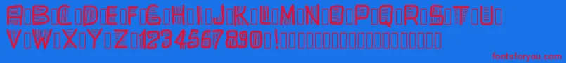 Pwbeardfont Font – Red Fonts on Blue Background