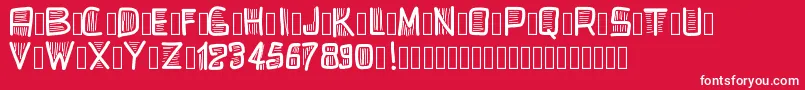 Fonte Pwbeardfont – fontes brancas em um fundo vermelho