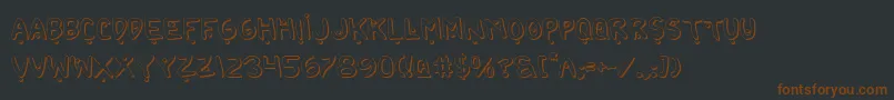 2toon2Shadow-fontti – ruskeat fontit mustalla taustalla
