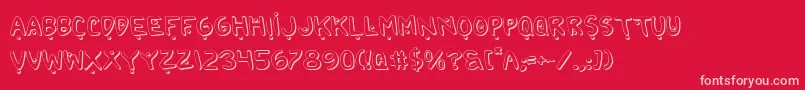 2toon2Shadow Font – Pink Fonts on Red Background