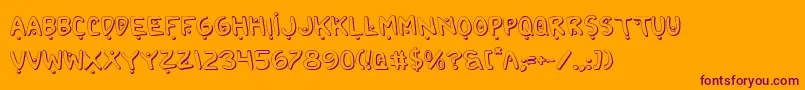2toon2Shadow-Schriftart – Violette Schriften auf orangefarbenem Hintergrund