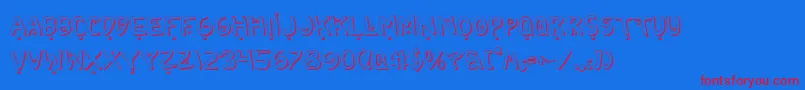 フォント2toon2Shadow – 赤い文字の青い背景