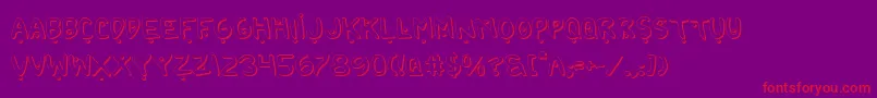 2toon2Shadow-Schriftart – Rote Schriften auf violettem Hintergrund