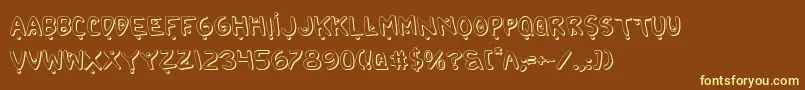 2toon2Shadow-fontti – keltaiset fontit ruskealla taustalla