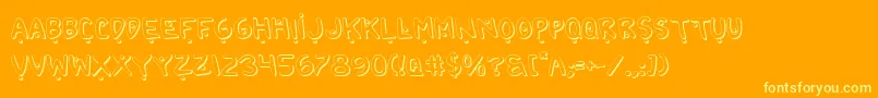 2toon2Shadow Font – Yellow Fonts on Orange Background