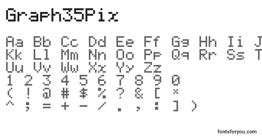 Schriftart Graph35Pix – Alphabet, Zahlen, spezielle Symbole