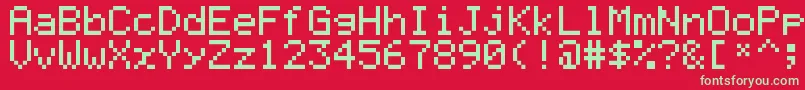 Graph35Pix Font – Green Fonts on Red Background