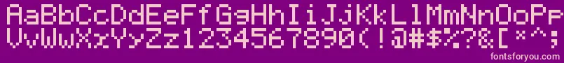 Graph35Pix Font – Pink Fonts on Purple Background
