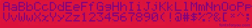 Graph35Pix-Schriftart – Violette Schriften auf rotem Hintergrund