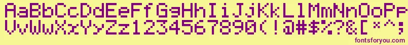 Graph35Pix Font – Purple Fonts on Yellow Background