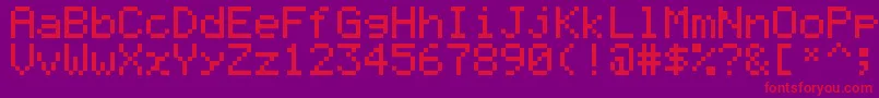 Graph35Pix Font – Red Fonts on Purple Background