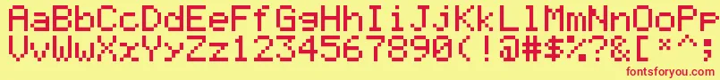 フォントGraph35Pix – 赤い文字の黄色い背景
