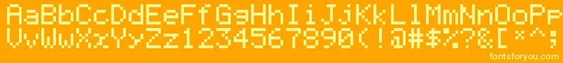 Шрифт Graph35Pix – жёлтые шрифты на оранжевом фоне