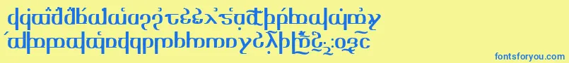 Tengwaroptime Font – Blue Fonts on Yellow Background