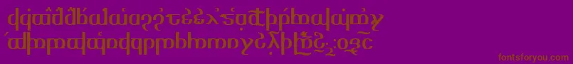 Tengwaroptime-Schriftart – Braune Schriften auf violettem Hintergrund