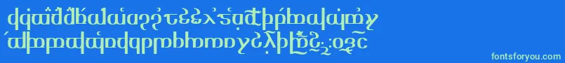 フォントTengwaroptime – 青い背景に緑のフォント