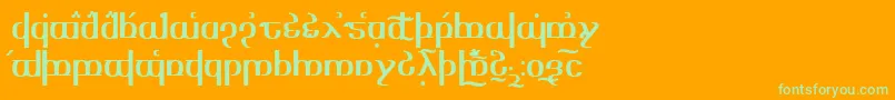 フォントTengwaroptime – オレンジの背景に緑のフォント