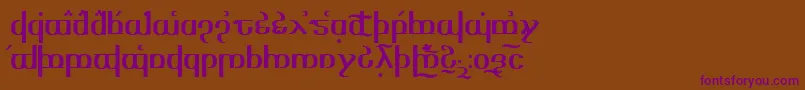 Tengwaroptime-Schriftart – Violette Schriften auf braunem Hintergrund
