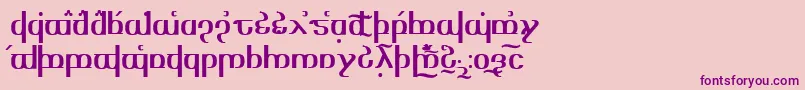 Tengwaroptime-Schriftart – Violette Schriften auf rosa Hintergrund