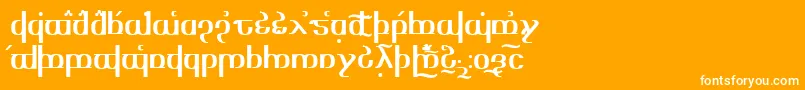 Czcionka Tengwaroptime – białe czcionki na pomarańczowym tle