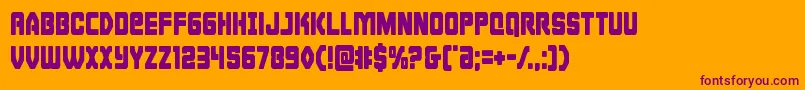 Cyborgroostercond Font – Purple Fonts on Orange Background
