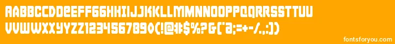 Cyborgroostercond Font – White Fonts on Orange Background