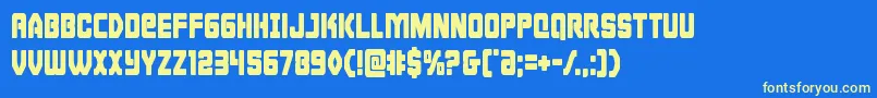 Cyborgroostercond Font – Yellow Fonts on Blue Background