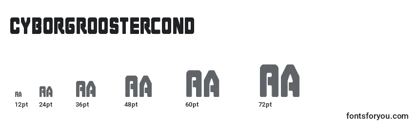 Размеры шрифта Cyborgroostercond