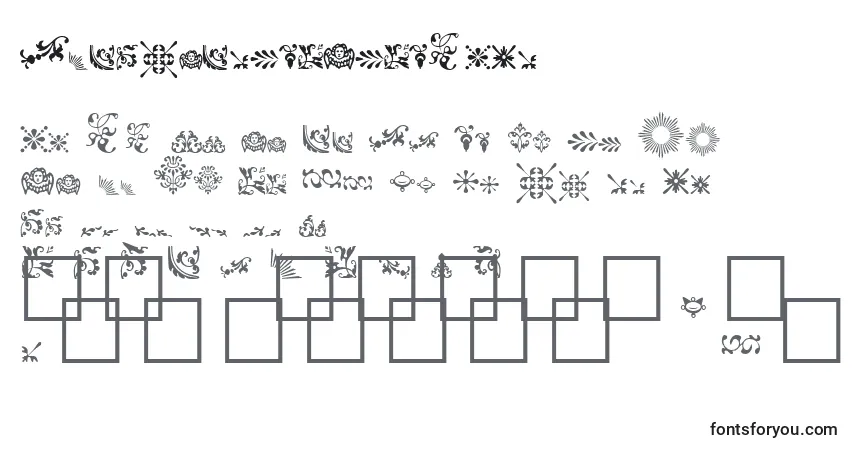 Schriftart FleurdesignDingbats – Alphabet, Zahlen, spezielle Symbole