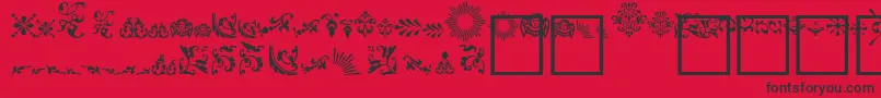 fuente FleurdesignDingbats – Fuentes Negras Sobre Fondo Rojo