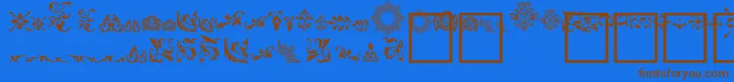 FleurdesignDingbats Font – Brown Fonts on Blue Background