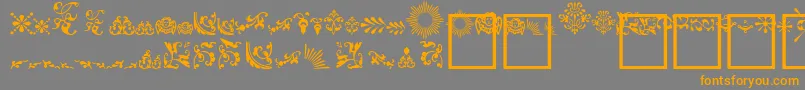 FleurdesignDingbats Font – Orange Fonts on Gray Background