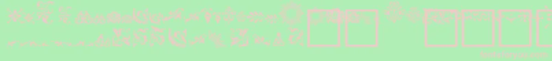 FleurdesignDingbats Font – Pink Fonts on Green Background