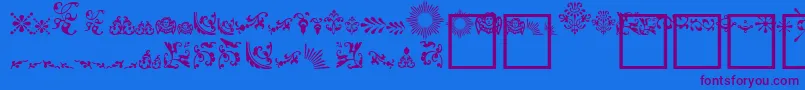 FleurdesignDingbats Font – Purple Fonts on Blue Background