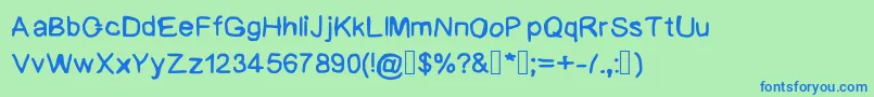 BadHandwriting Font – Blue Fonts on Green Background