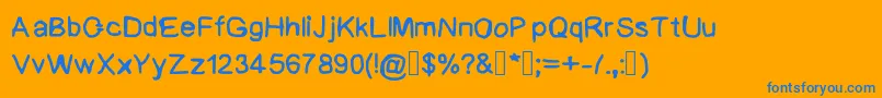 BadHandwriting Font – Blue Fonts on Orange Background