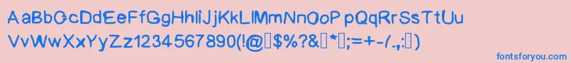 BadHandwriting Font – Blue Fonts on Pink Background
