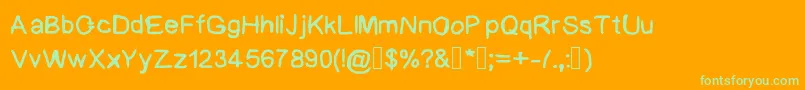 BadHandwriting Font – Green Fonts on Orange Background