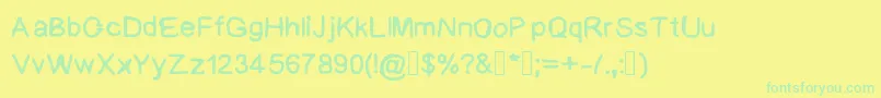 BadHandwriting Font – Green Fonts on Yellow Background