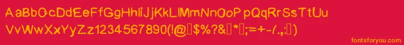 BadHandwriting Font – Orange Fonts on Red Background