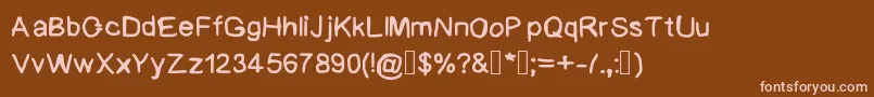 BadHandwriting Font – Pink Fonts on Brown Background